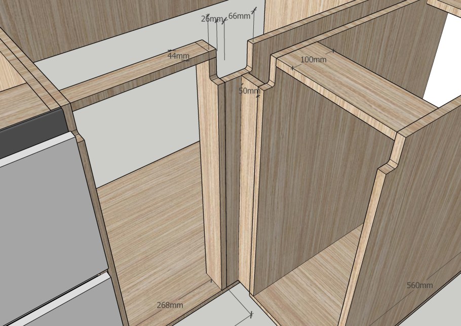 Угловой кухонный шкаф 1100х1100