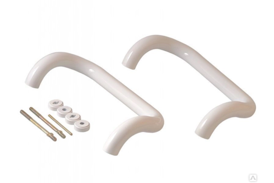 Ручка дверная elementis изогнутая 300мм белый, дор 80 мм