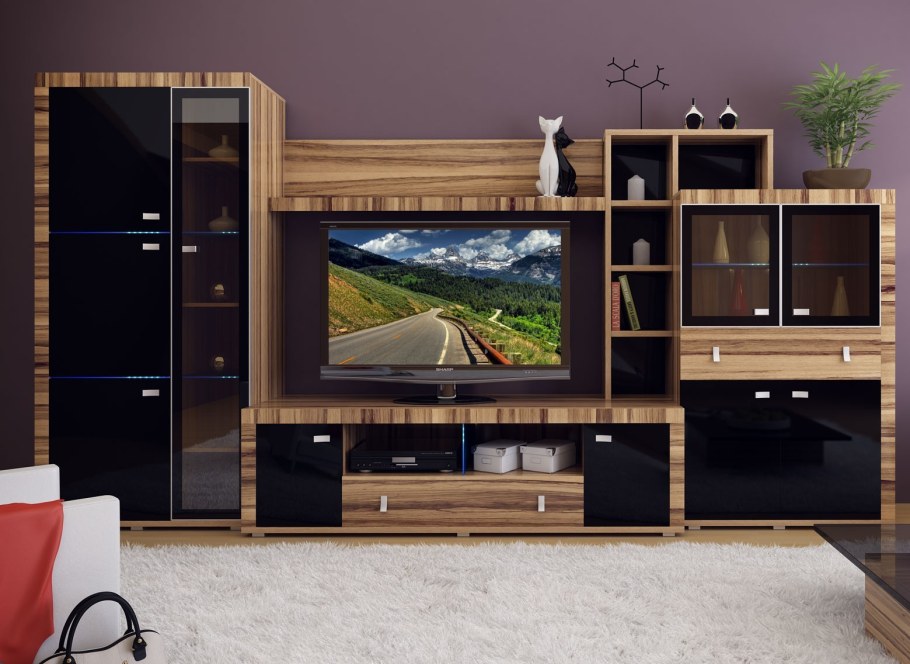 Сканди стенка гостинная