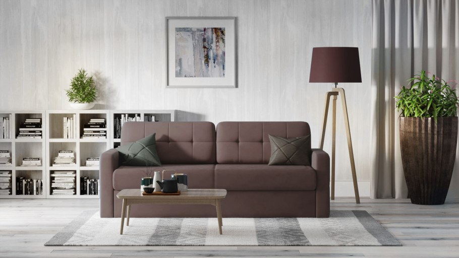 Прямой диван Loko enrich1 848 с широкими подлокотниками