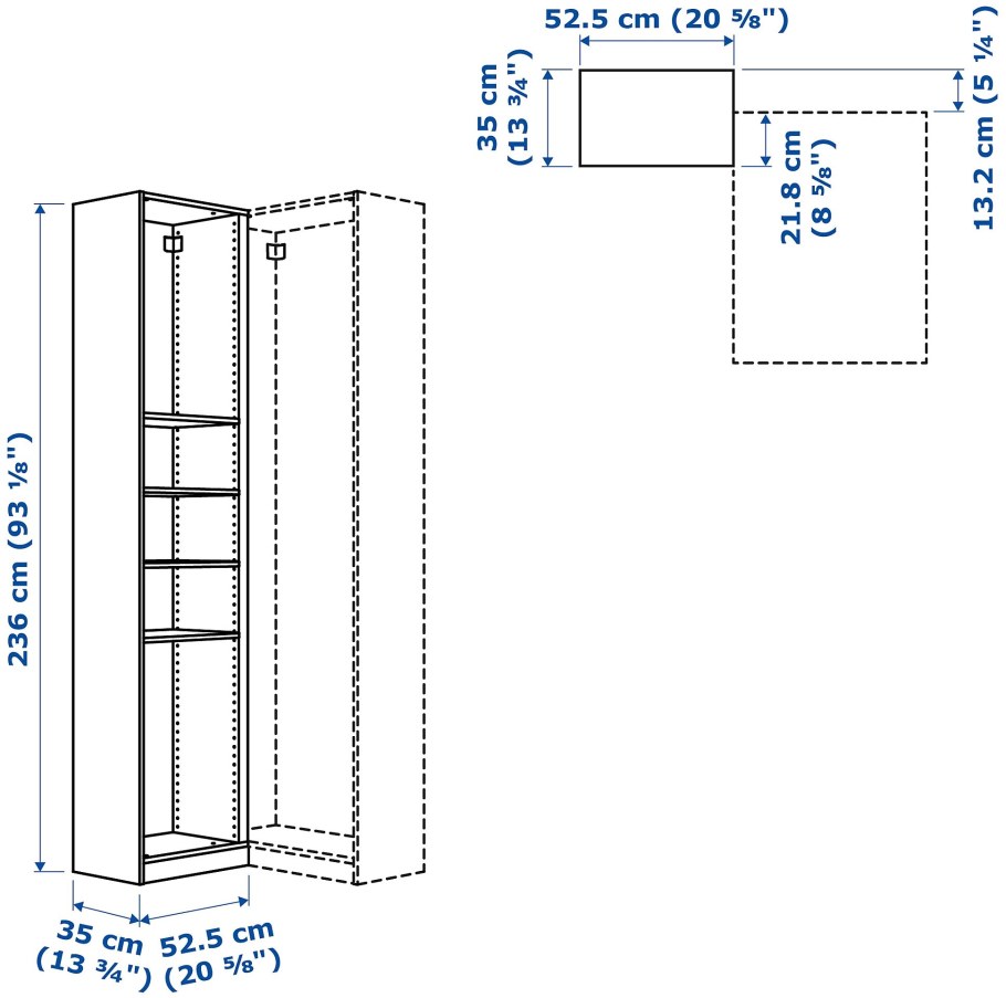 Pax ПАКС гардероб угловой, белый