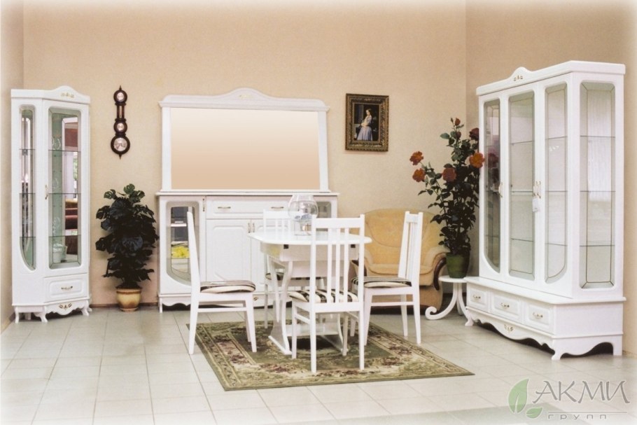 Фабрика Тамбовмебель шкаф витрина МДФ 2 белая