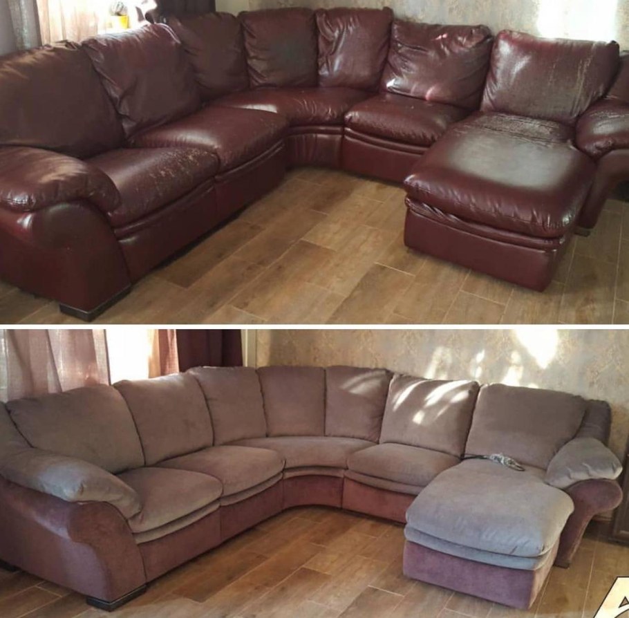 Обивка мебели до и после