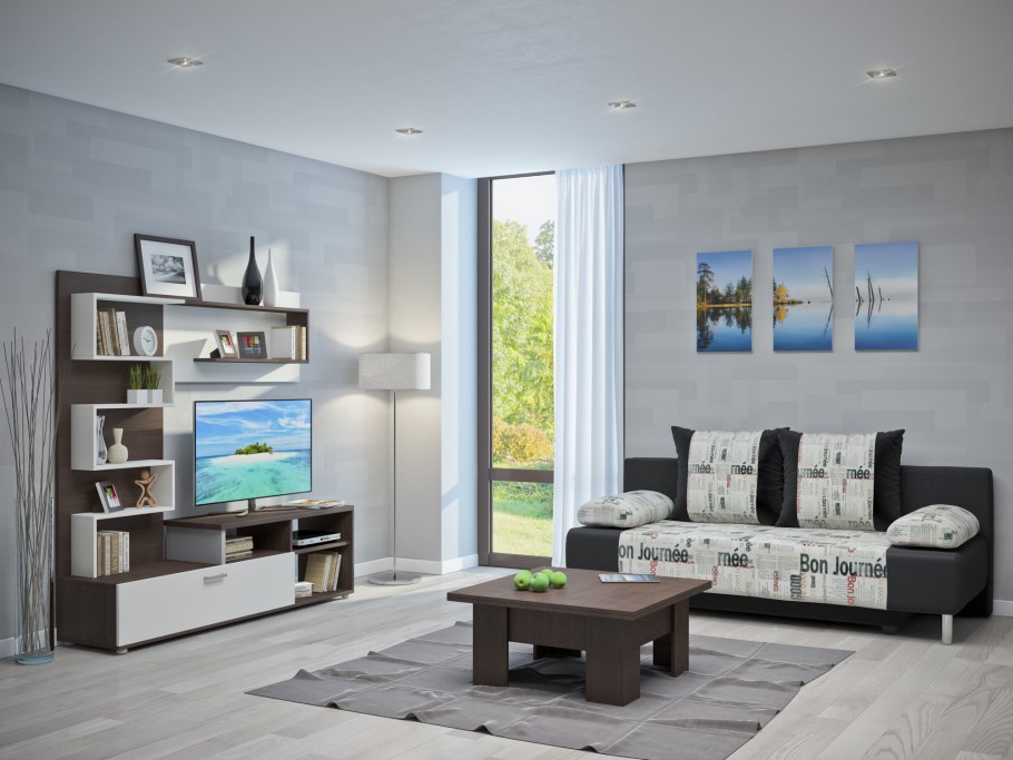 Интерьер много мебели