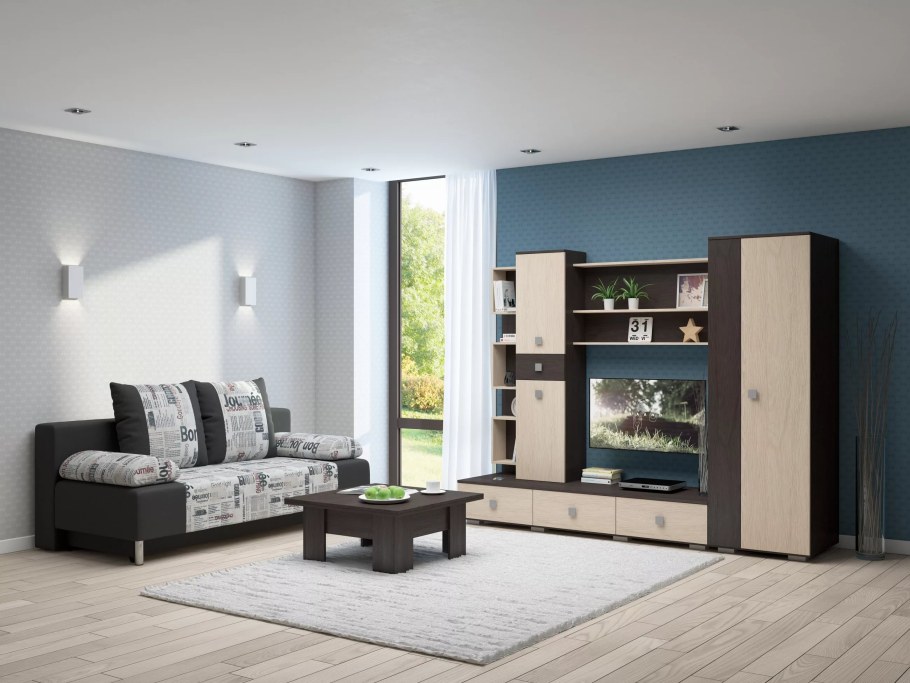 Много мебели гостиные