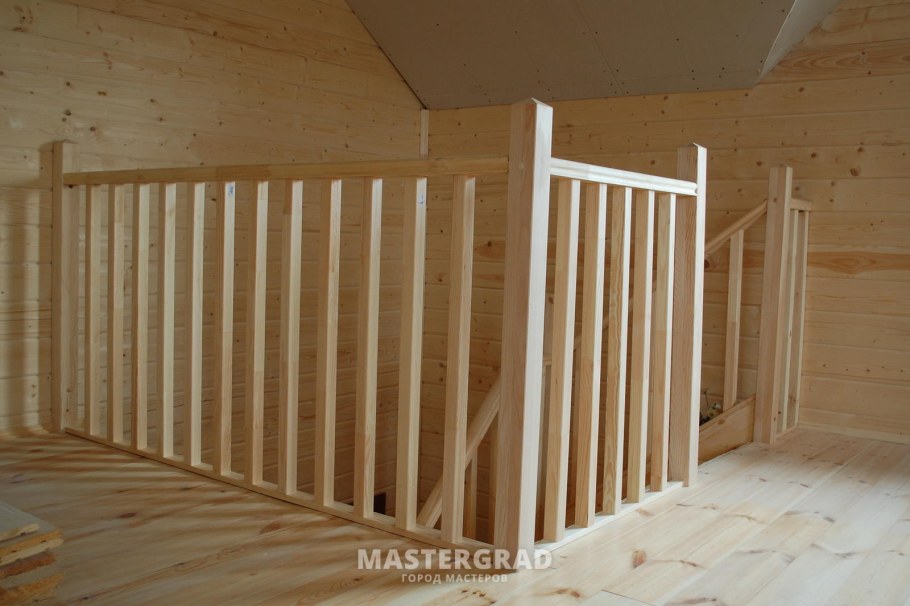 Ограждение из реек для лестницы и балясины