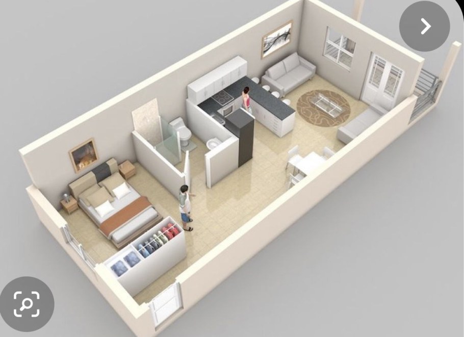 Комната-студия планировка 25кв