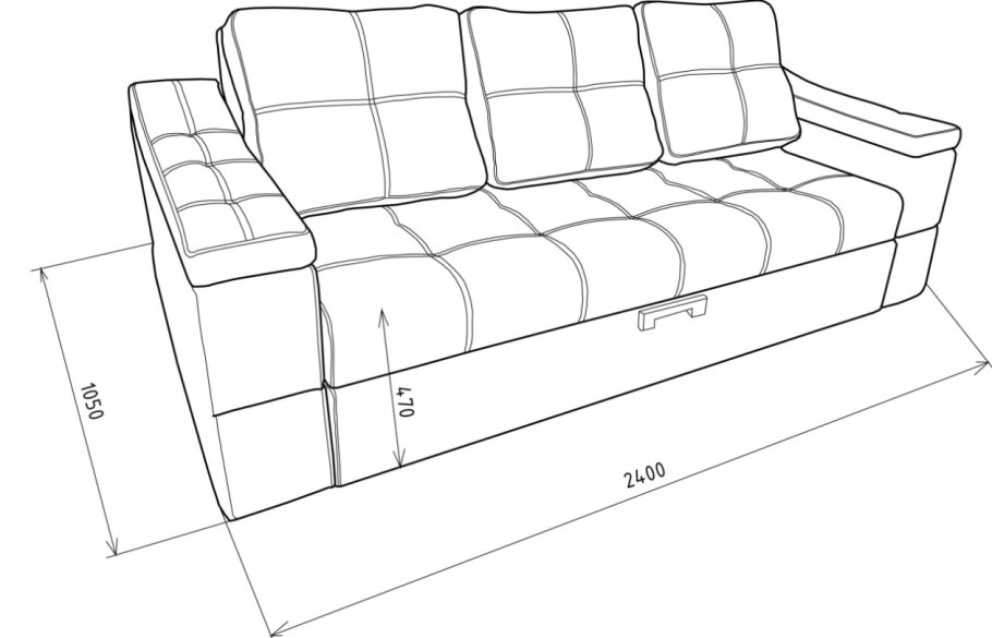 Диван прямой угол универсальный