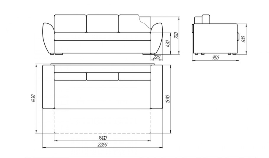 Диван глубина 80 см габариты