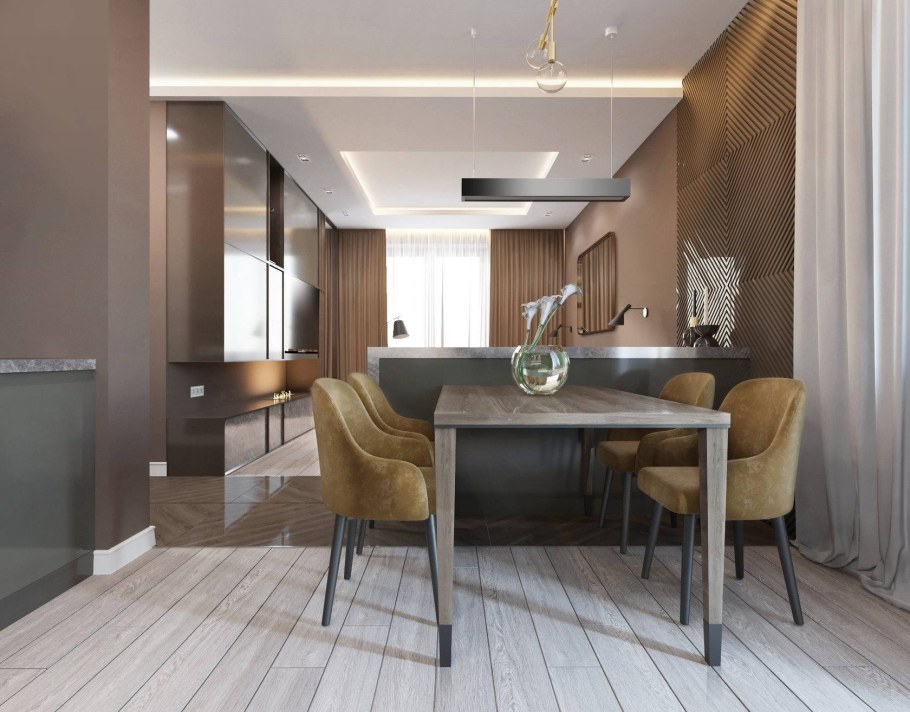 Евродвушка пик дизайн кухни-гостиной