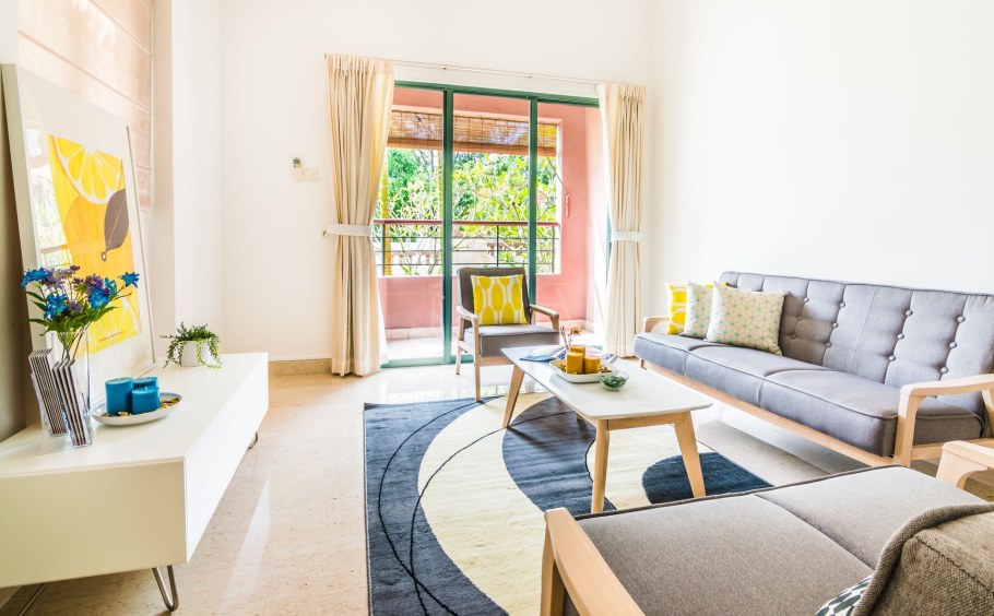 Гостиная до и после