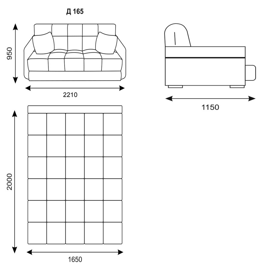 Диван Турин 120 аккордеон
