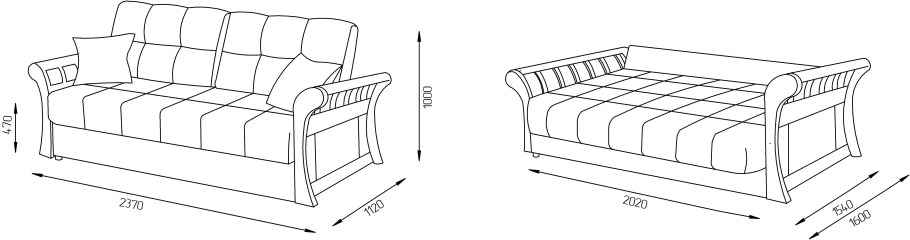 Диван система аккордеон чертеж
