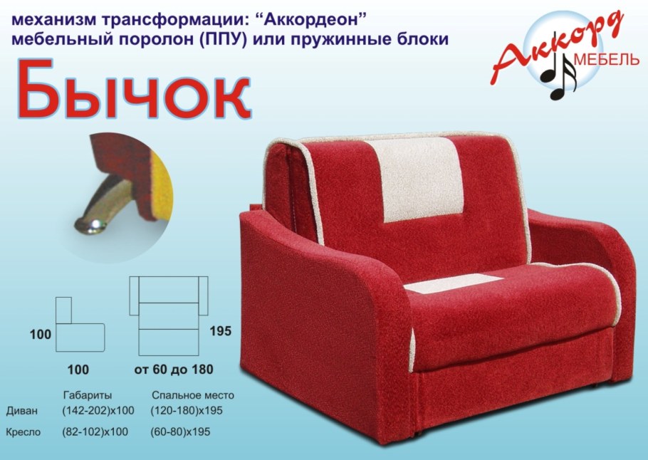 Раскладка дивана аккордеон