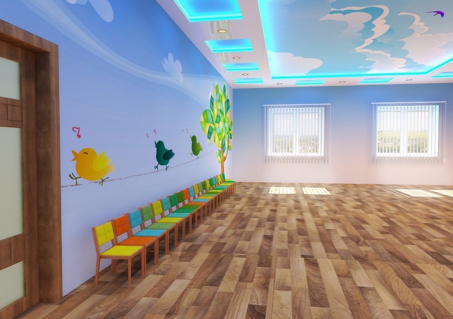 Интерьер раздевалки в детском саду