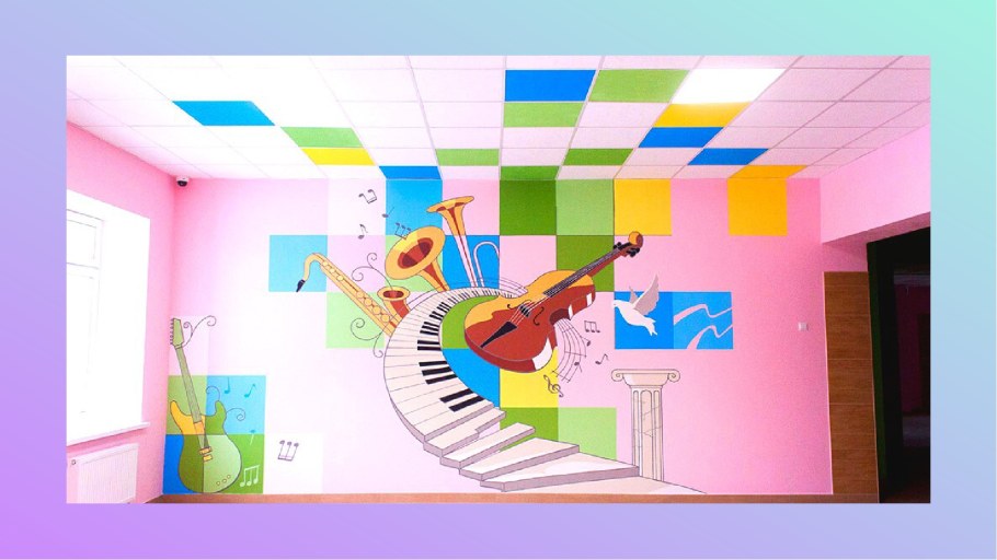 Занавес в музыкальный зал детского сада