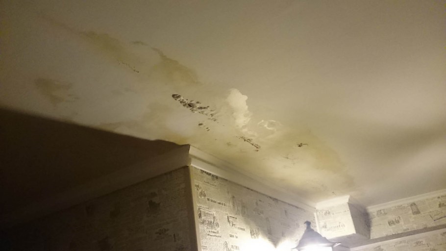 Отслоение побелки на потолке