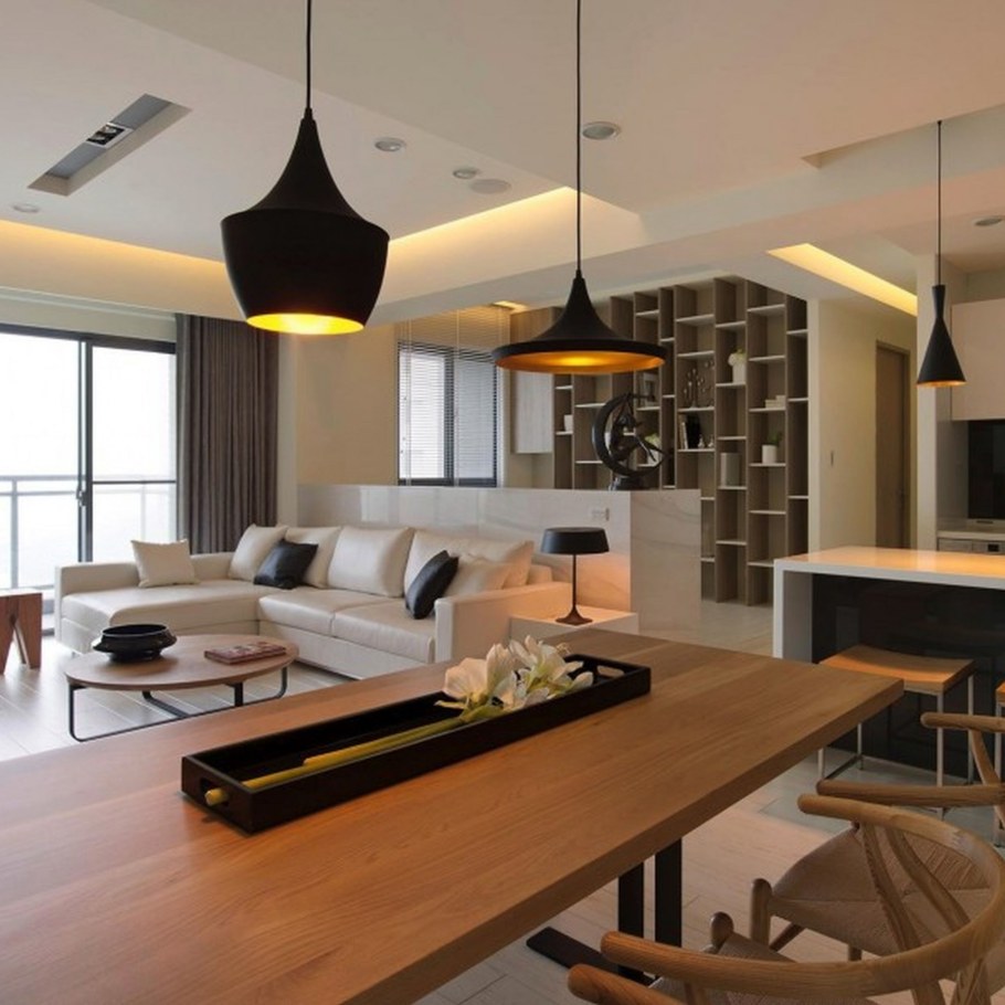 Интерьер кухни гостиной 15 кв