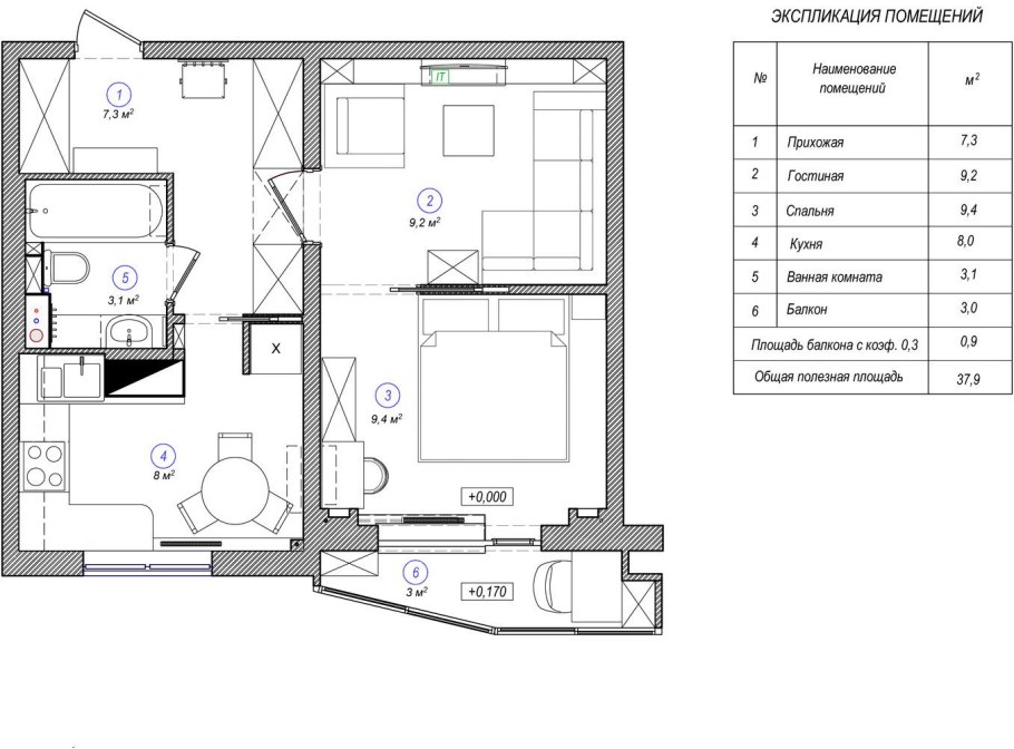 Планировочный чертеж квартиры
