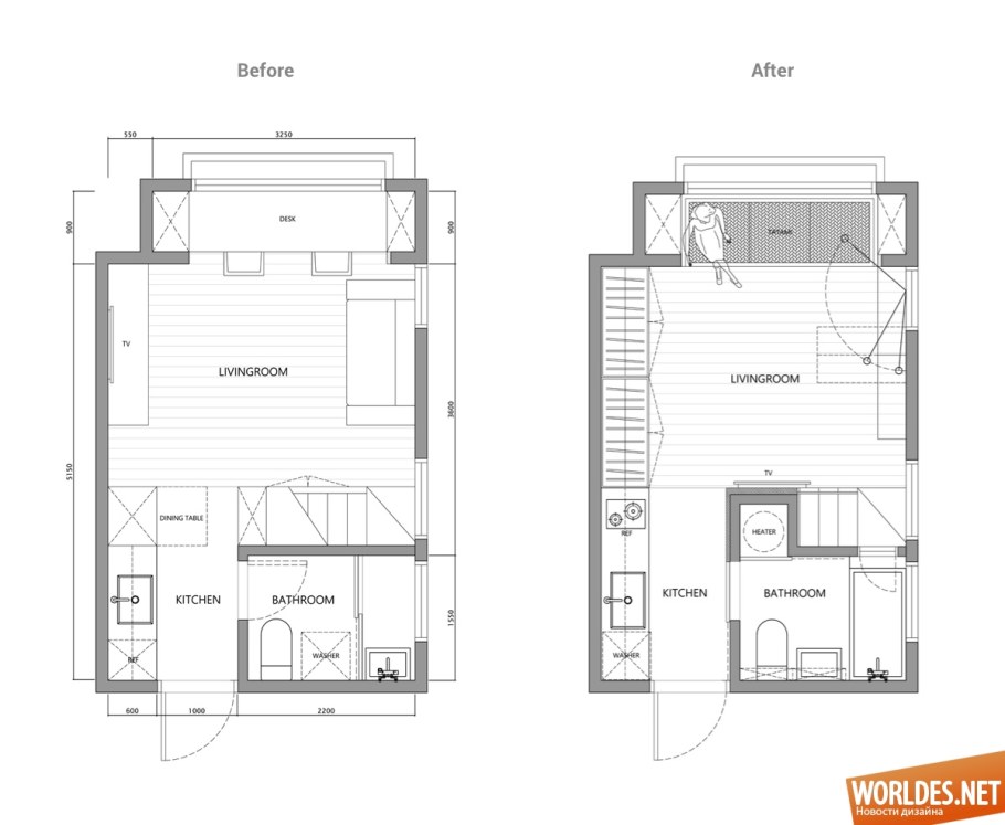 Чертеж маленькой квартиры