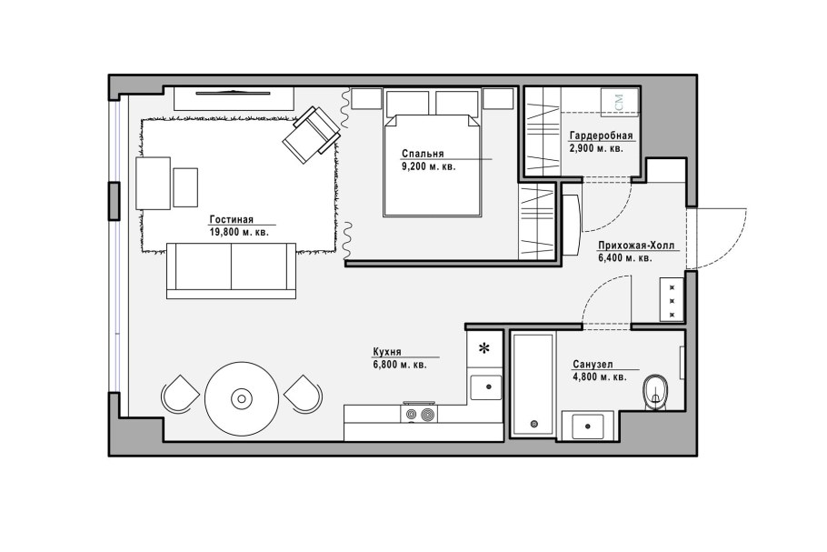 Чертеж маленькой квартиры