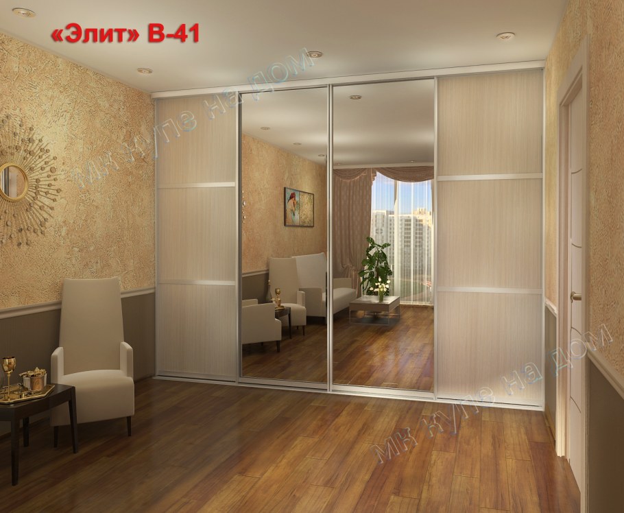 Шкаф-купе 3 метра встроенный в гостиную