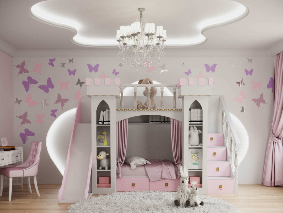 Кровать замок для девочки