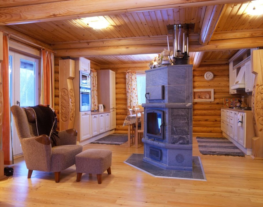 Отделка стен в стиле Шале