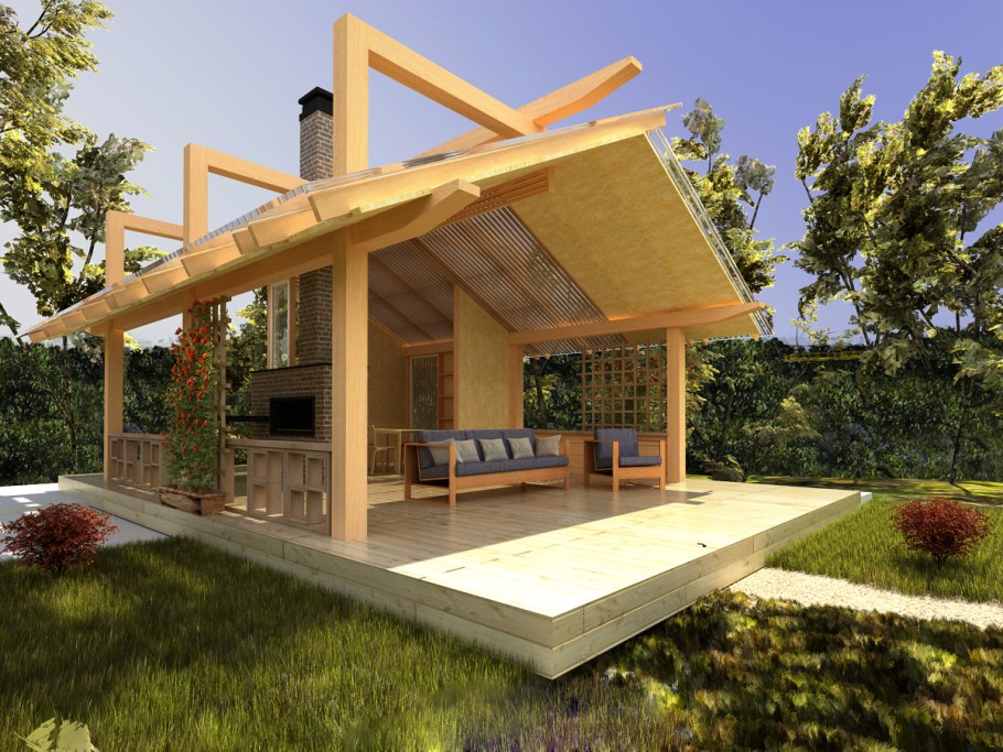 Проект летнего домика с террасой