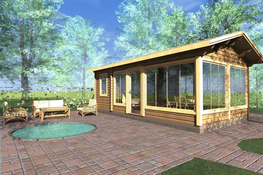 Летняя беседка с барбекю