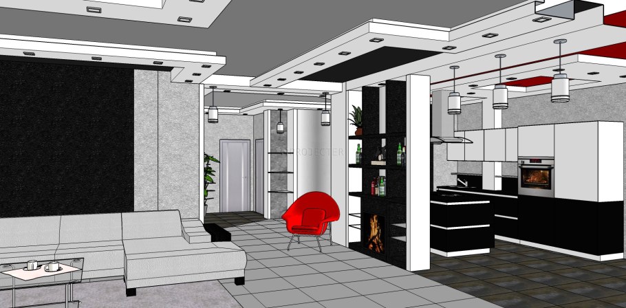 Сетка интерьера 3ds Max