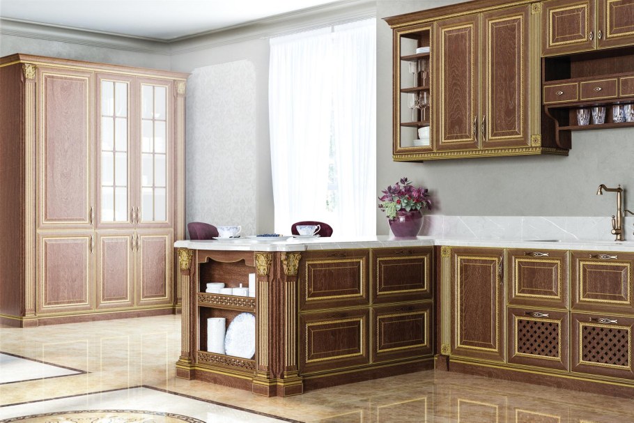 Фасады для кухни Лион массив дуба