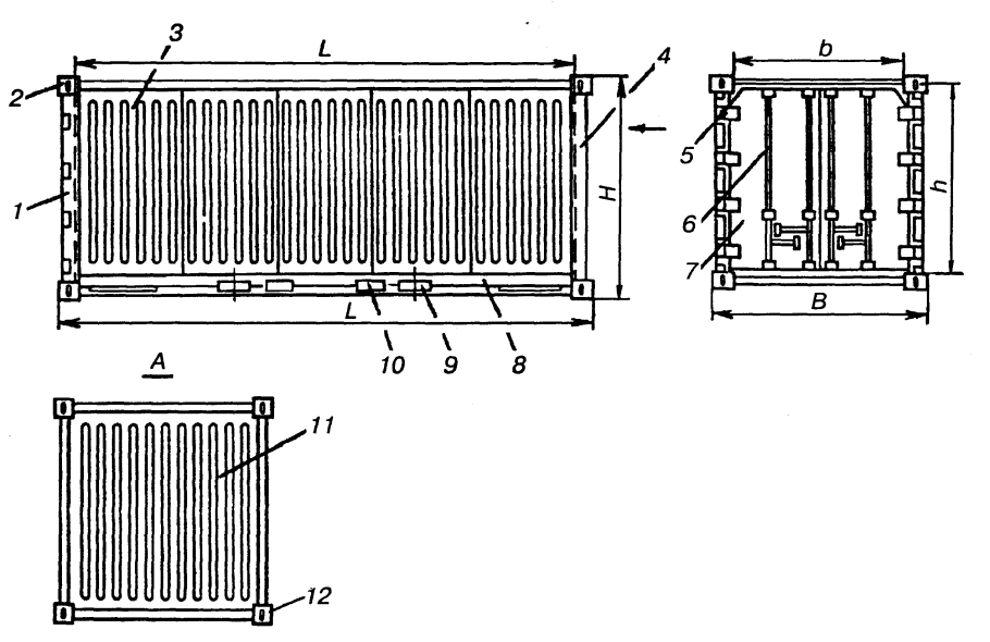Чертеж морского контейнера 40 футов