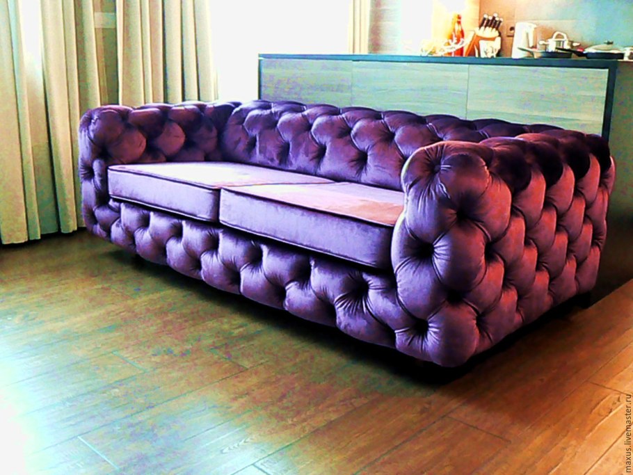 Дизайнерский диван с каретной стяжкой