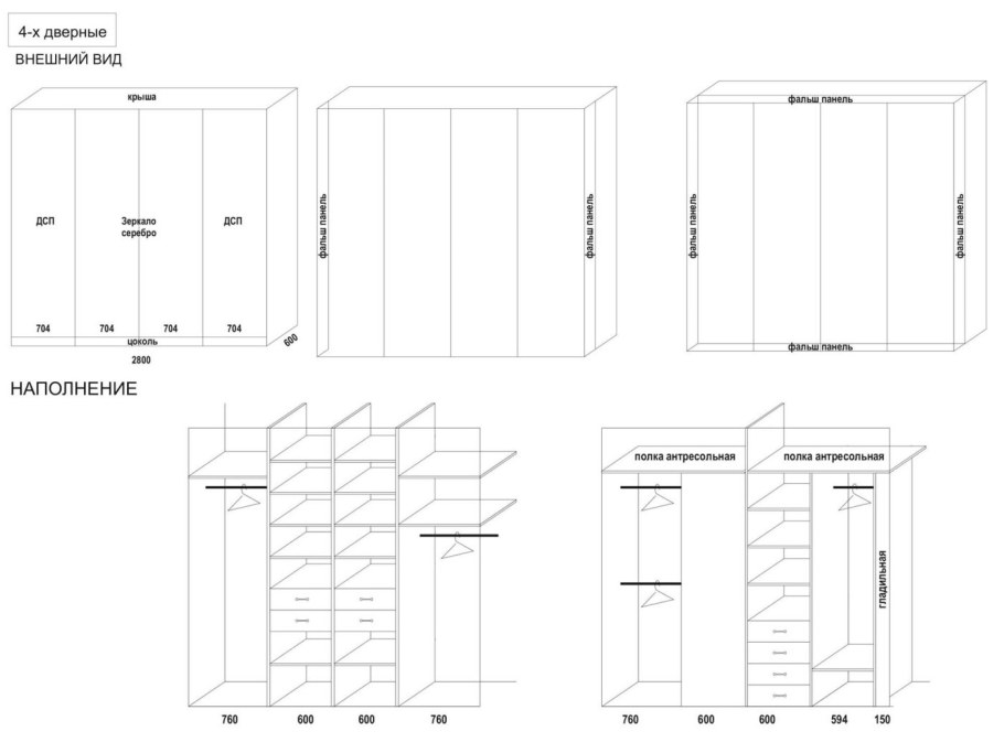 Шкаф-купе схема сборки ширина 1000мм