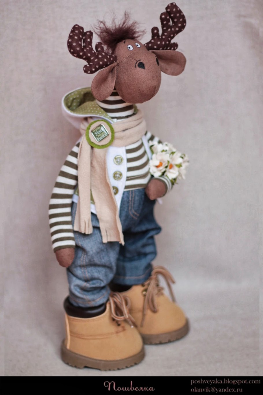 Выкройка игрушки новогодний Лось