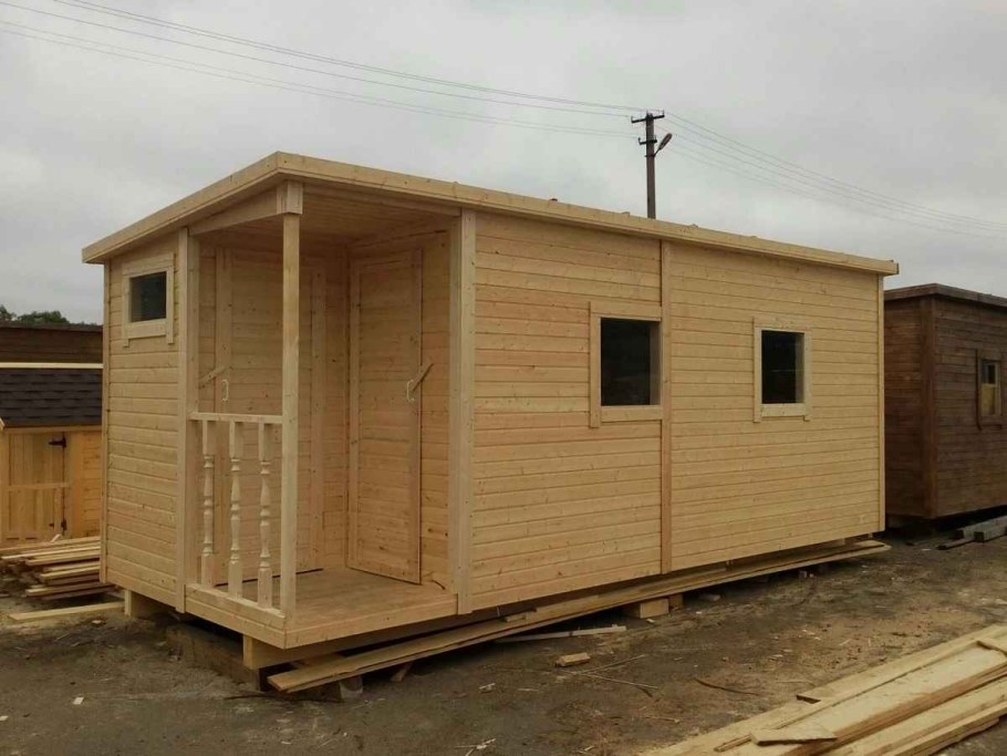 Вагончик для дачи с туалетом и душем и верандой