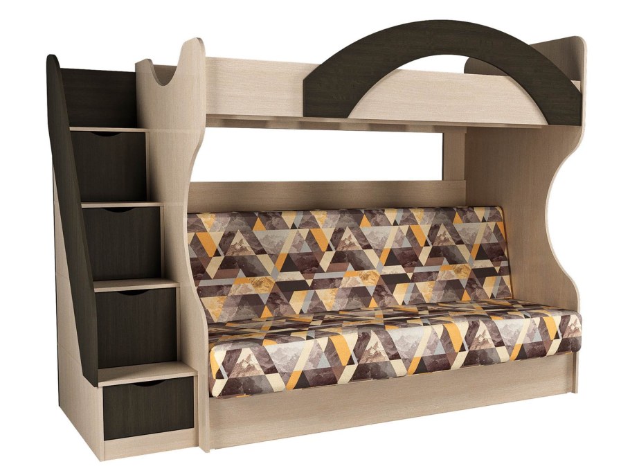 Кровать с диваном Рико Сильва 2х ярусная