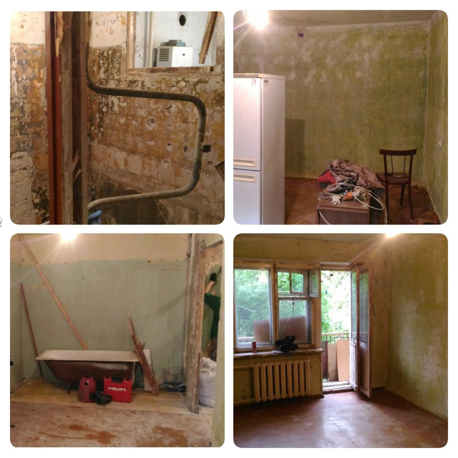 Гостиная в хрущевке до и после