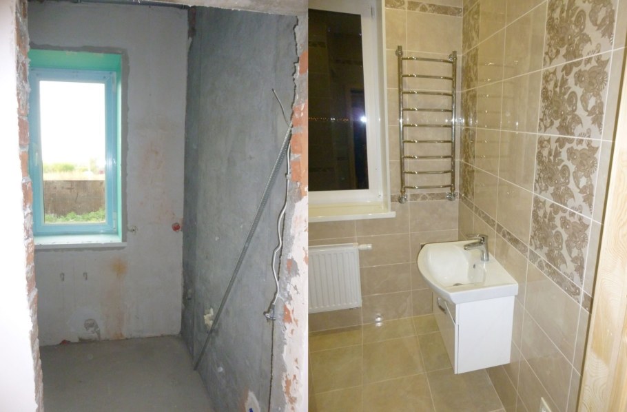 Внутренняя отделка до и после