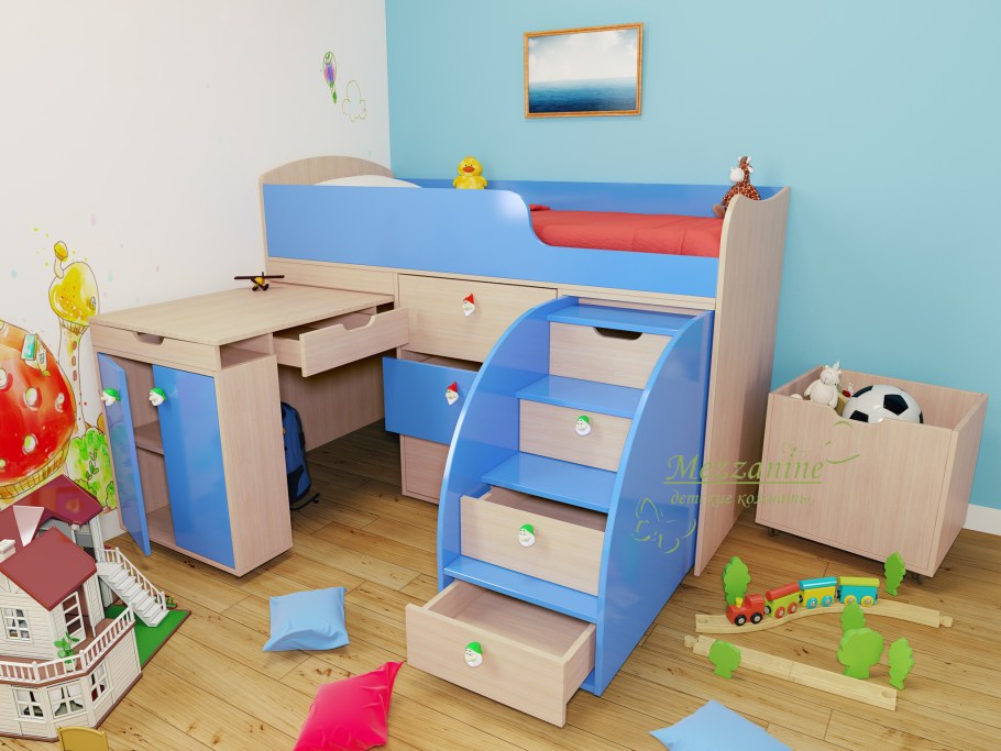 Детская кровать малыш Мезонин
