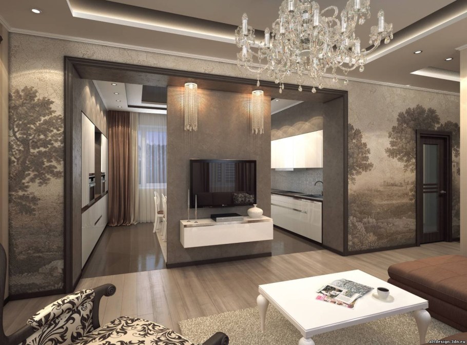 Гостиная с тремя дверьми