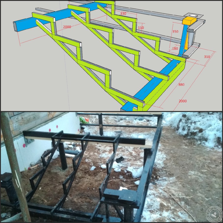 Лестница на крыльцо из металла своими руками чертежи