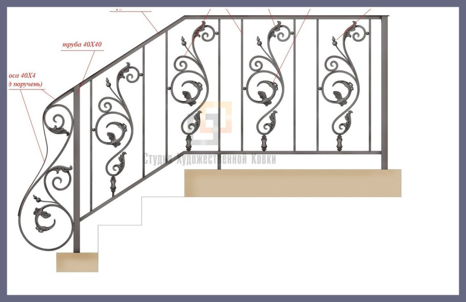 Сборочный чертеж кованного забора