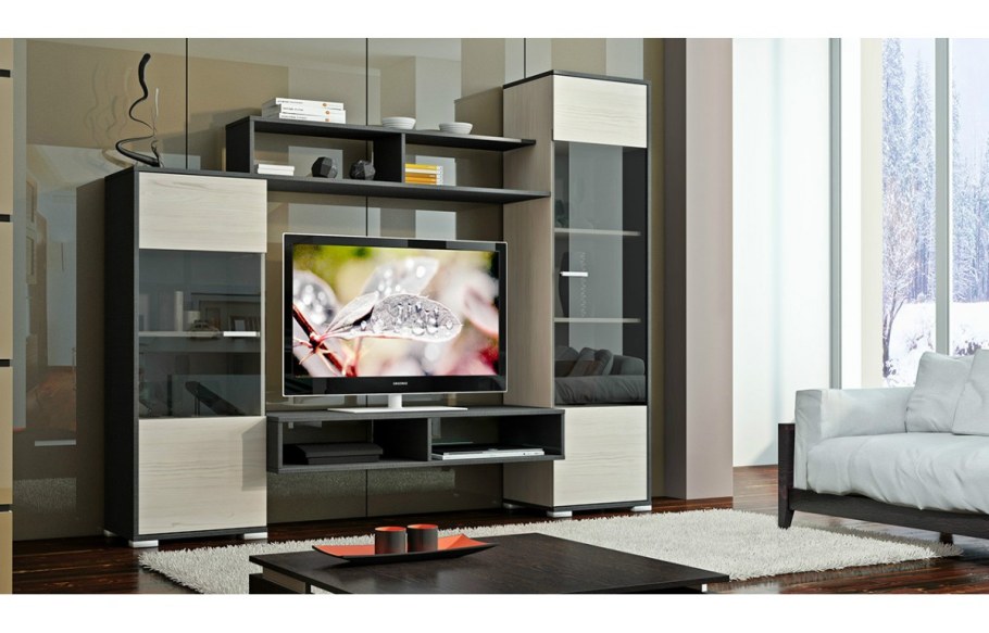 Гостиная "Домино" белый глянец