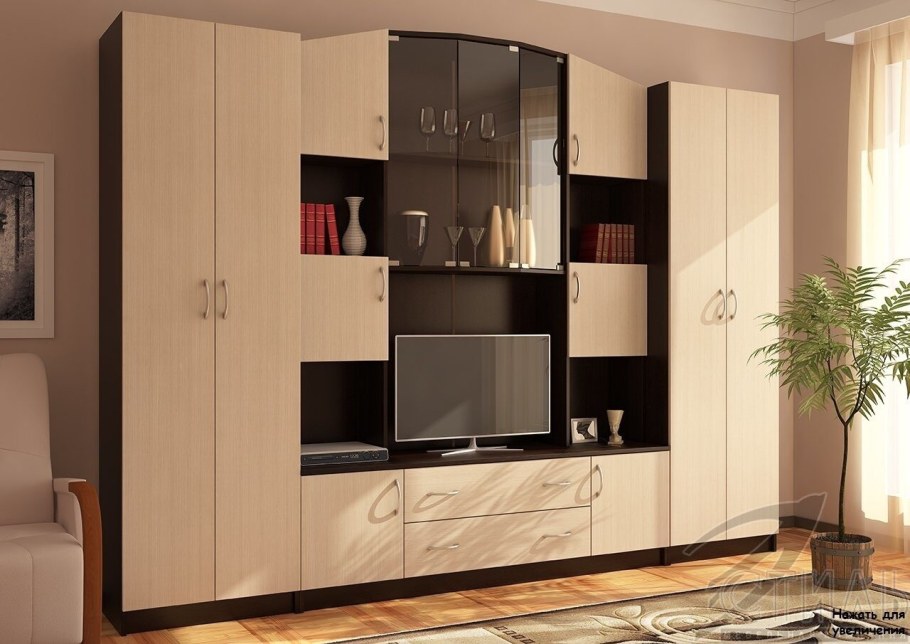 Гостиная Hyper коричневый ЛДСП, стекло 304х211х61 Россия