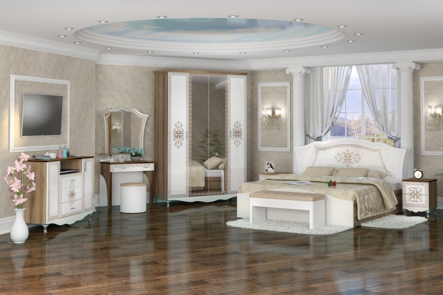 Спальный гарнитур Дезира светлый жемчуг