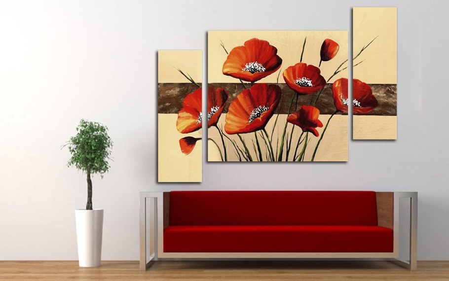Картина с маками в прихожую