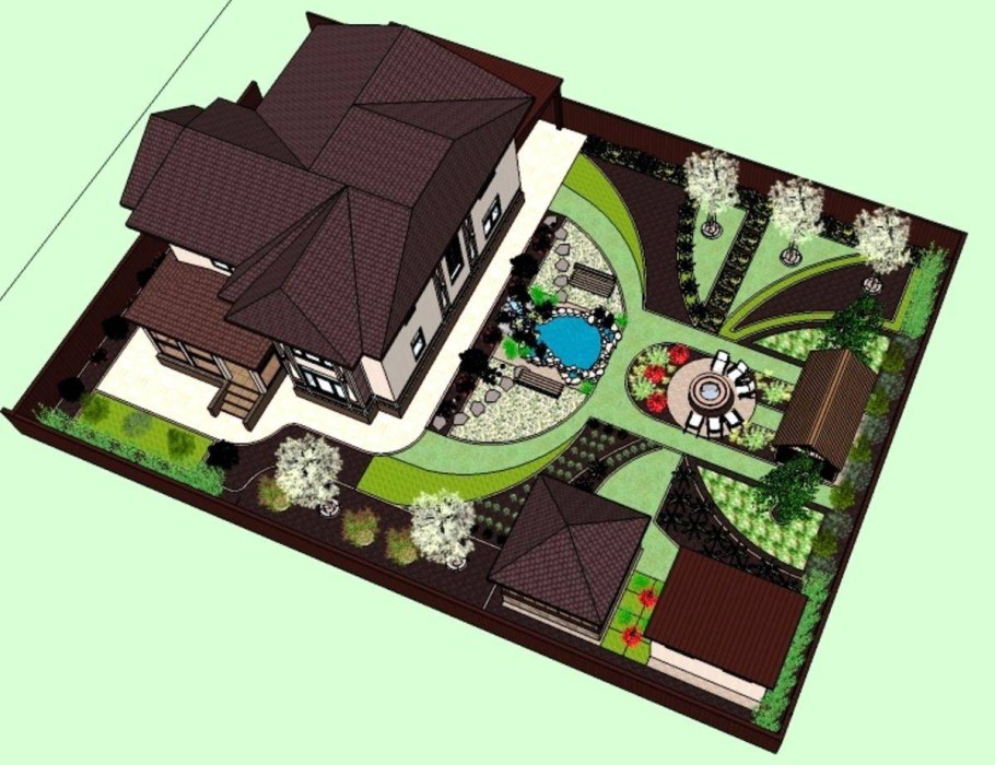 Планировка участка 8 соток дом баня гараж