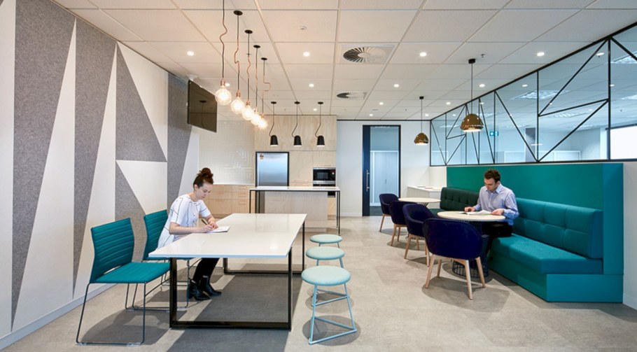 Офис стены бирюза